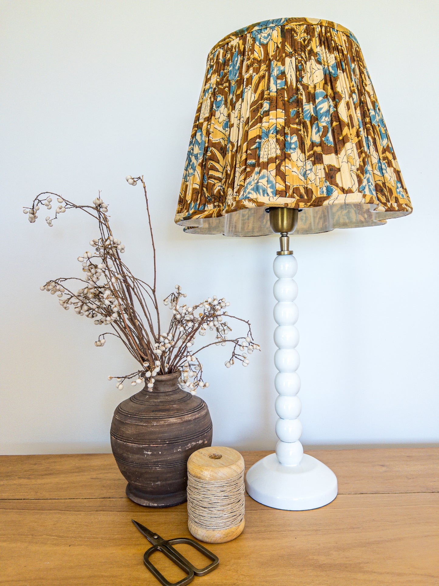 SALE Rhonda Block Printed Pleated Lampshade