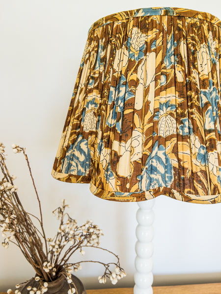 SALE Rhonda Block Printed Pleated Lampshade