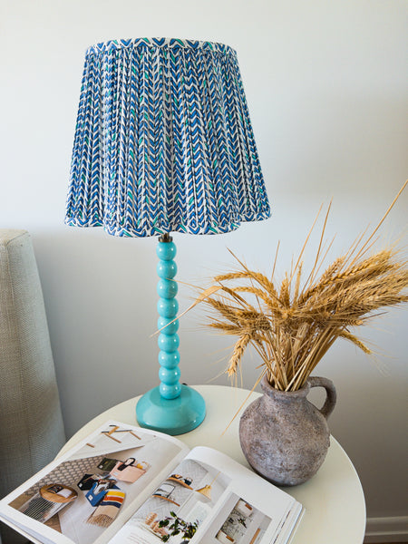 Mauve Block Printed Pleated Lampshade