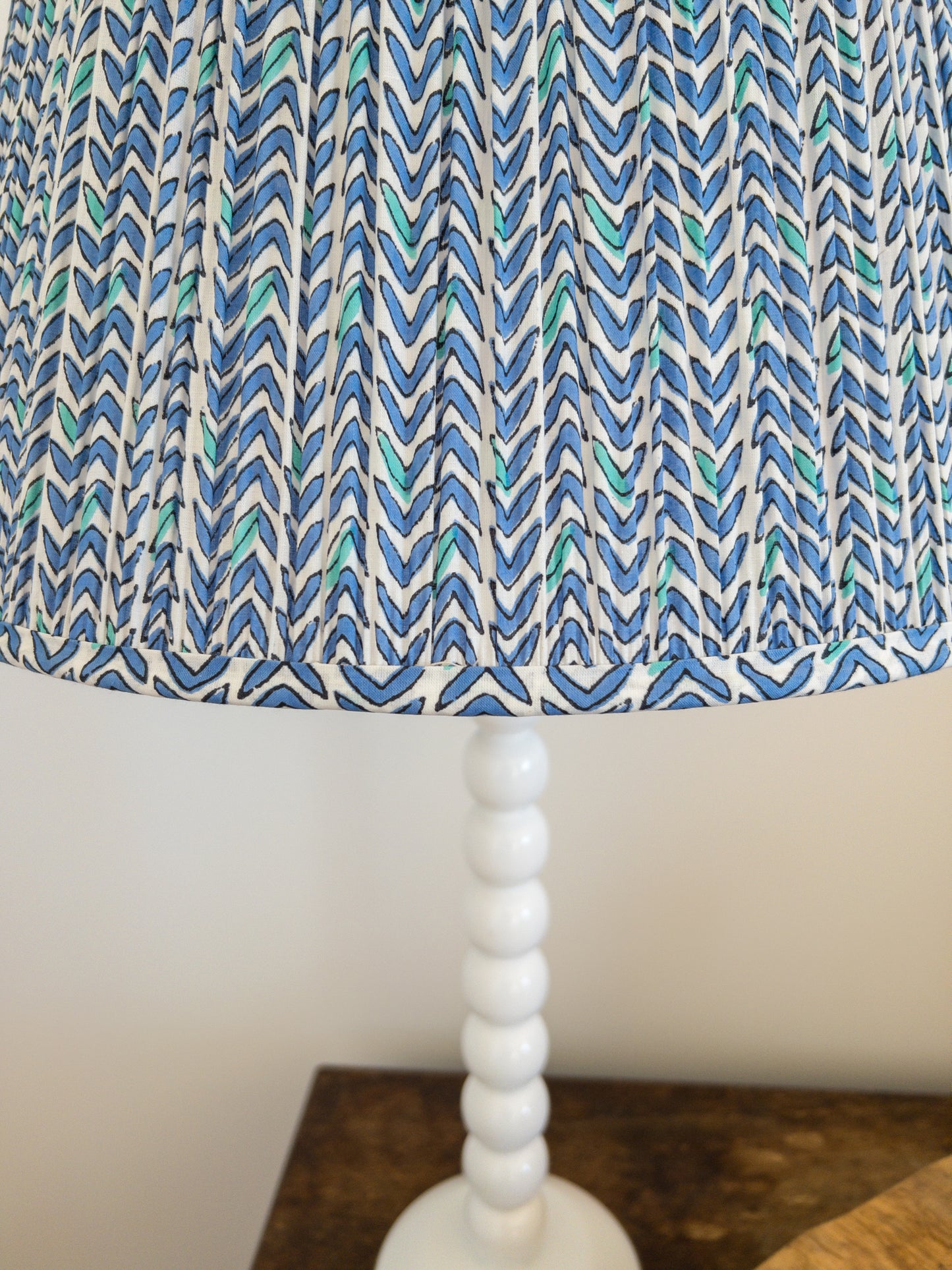 SALE Mauve Block Printed Pleated Lampshade