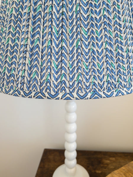 Mauve Block Printed Pleated Lampshade