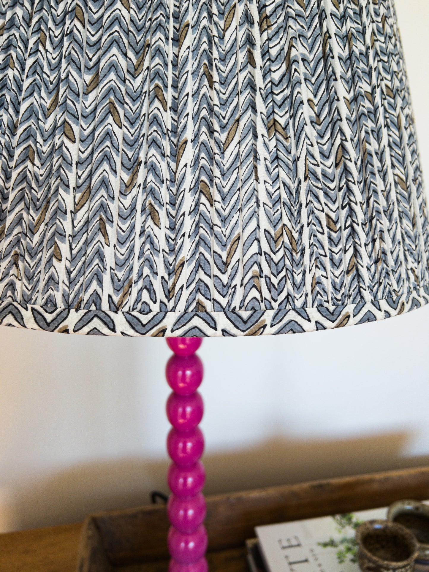 SALE Wally Block Printed Pleated Lampshade