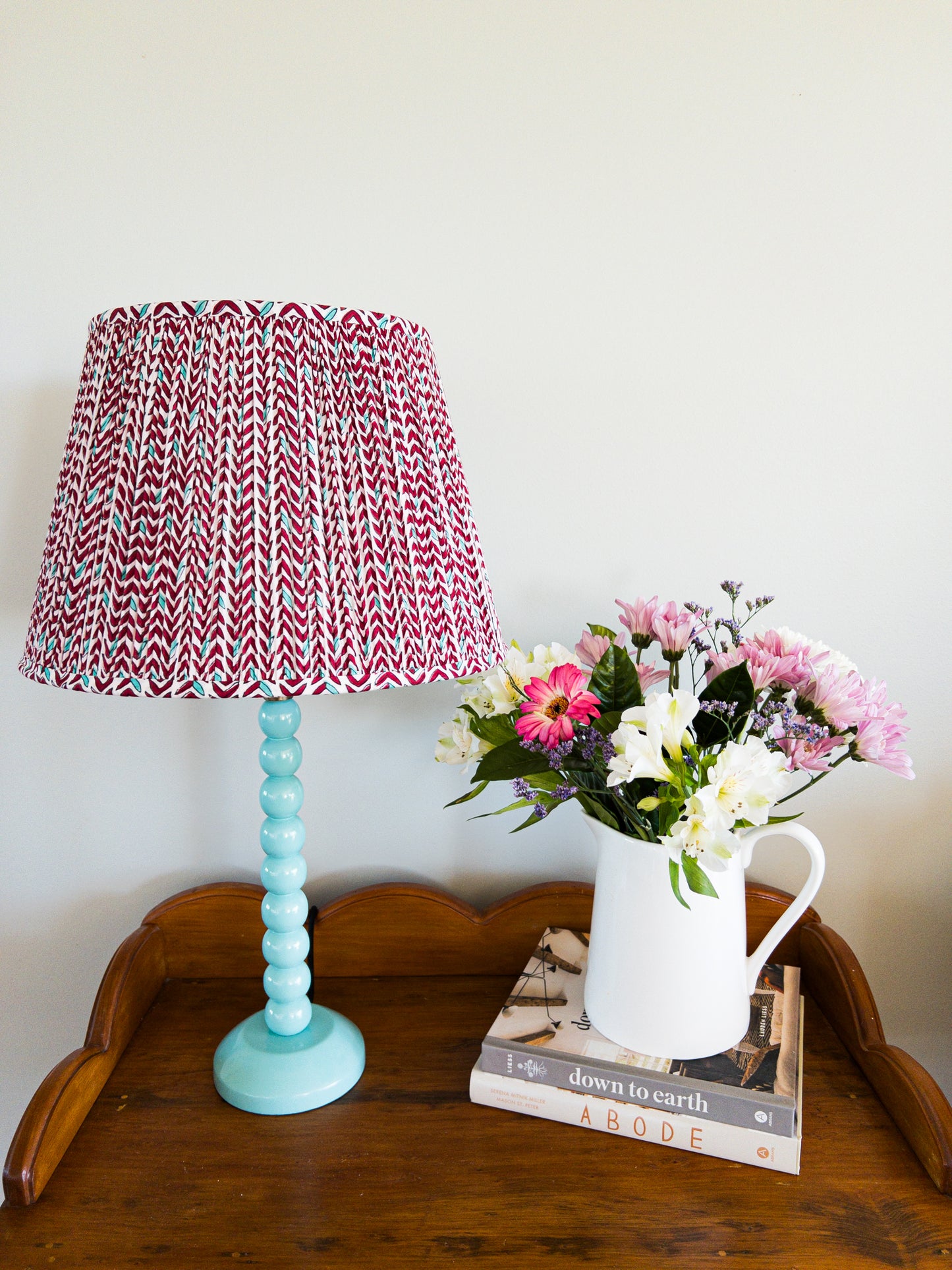 SALE Poppy Block Printed Pleated Lampshade