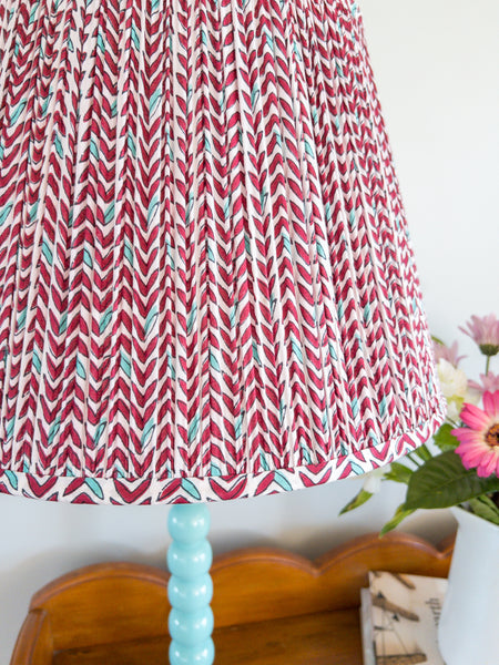 Poppy Block Printed Pleated Lampshade