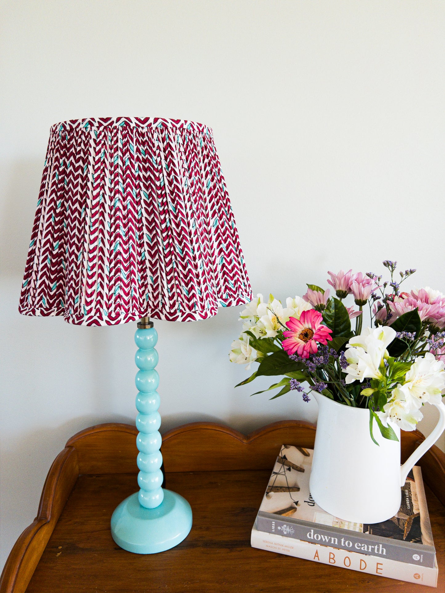 SALE Poppy Block Printed Pleated Lampshade