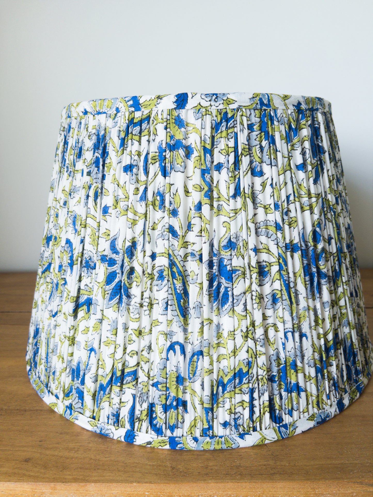 Spring Block Printed Pleated Lampshade