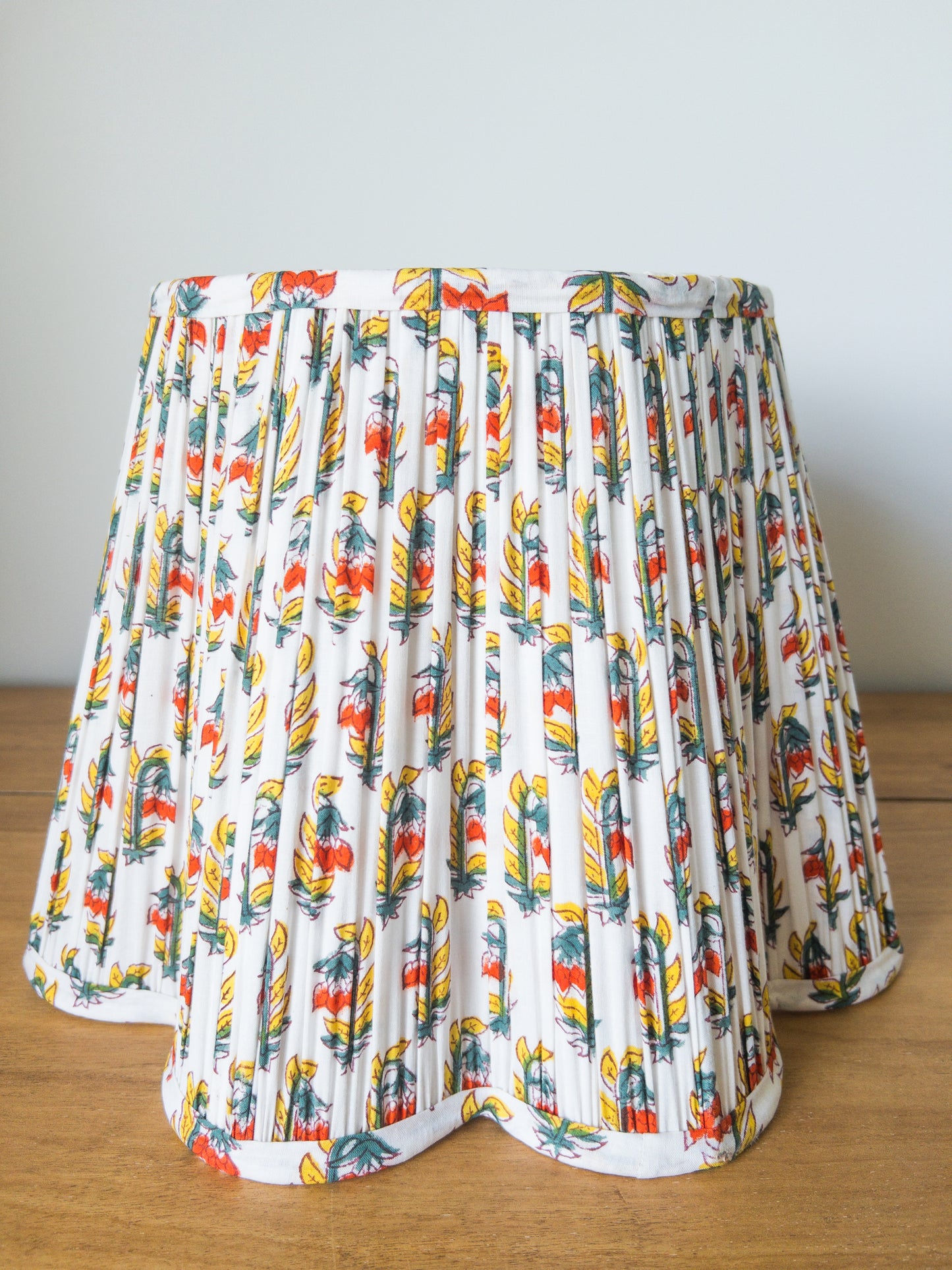 Rusty Block Printed Pleated Lampshade