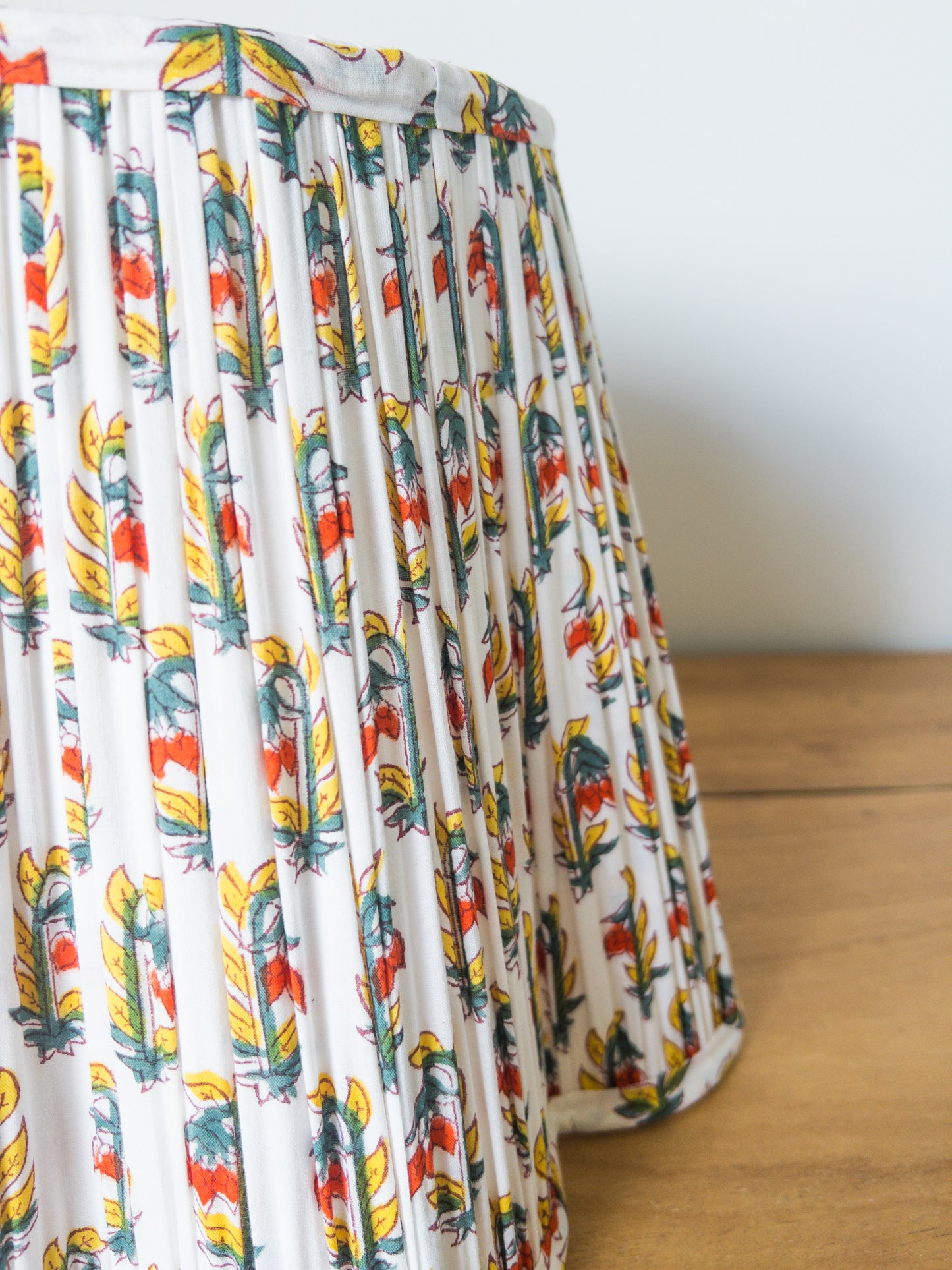 Rusty Block Printed Pleated Lampshade