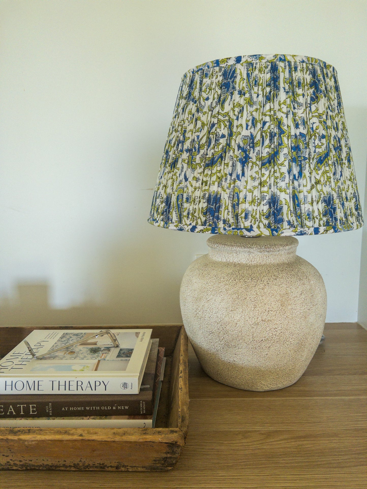 Spring Block Printed Pleated Lampshade