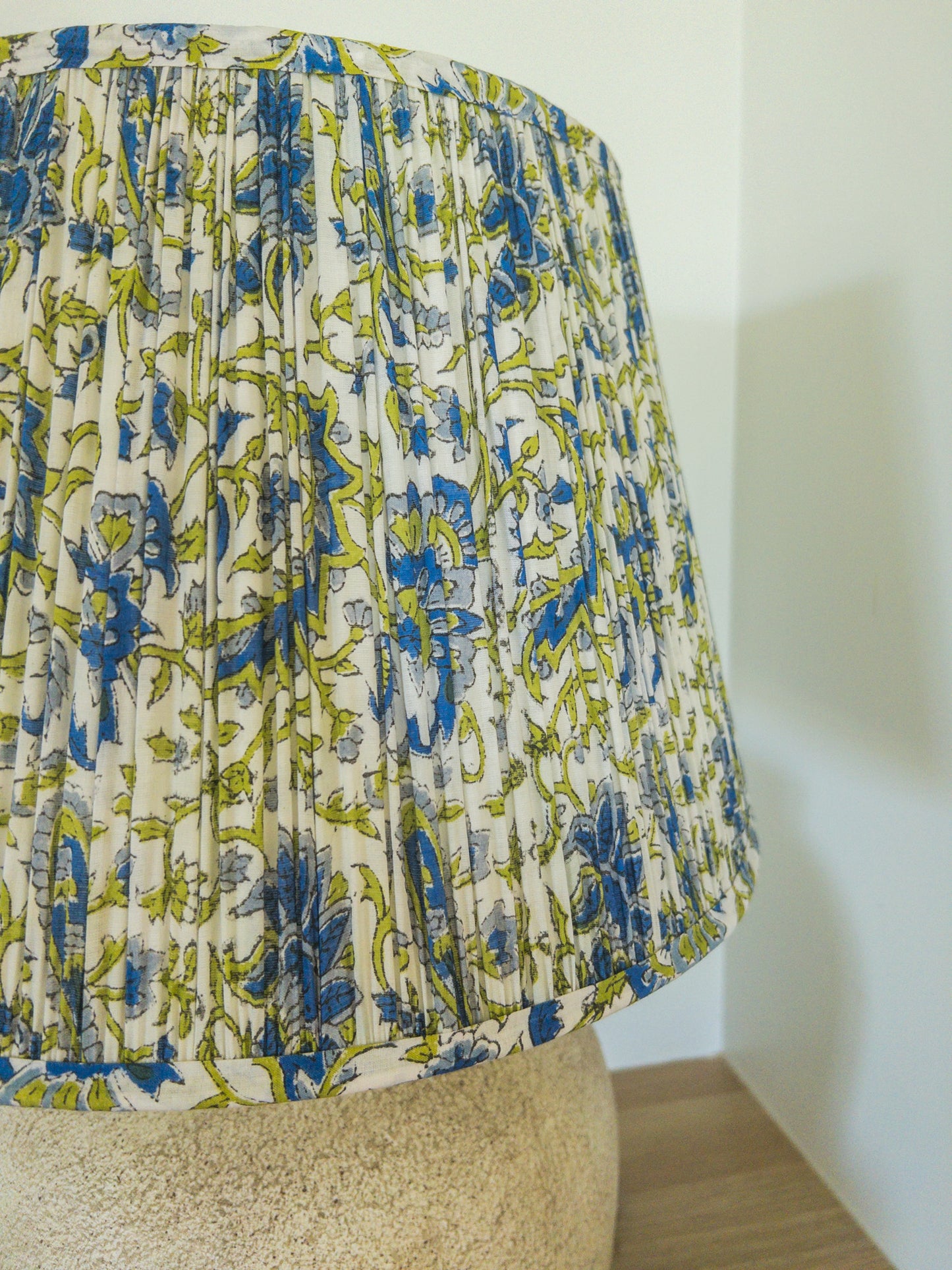 Spring Block Printed Pleated Lampshade