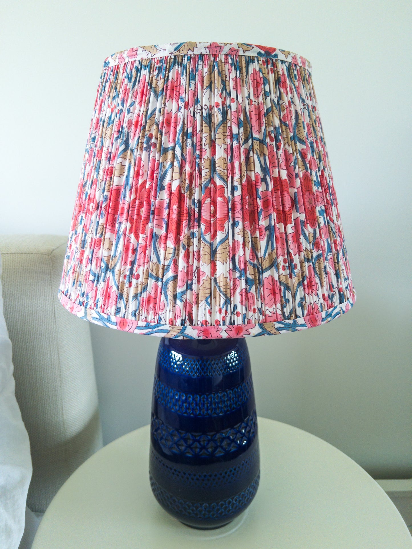 Winter Block Printed Pleated Lampshade