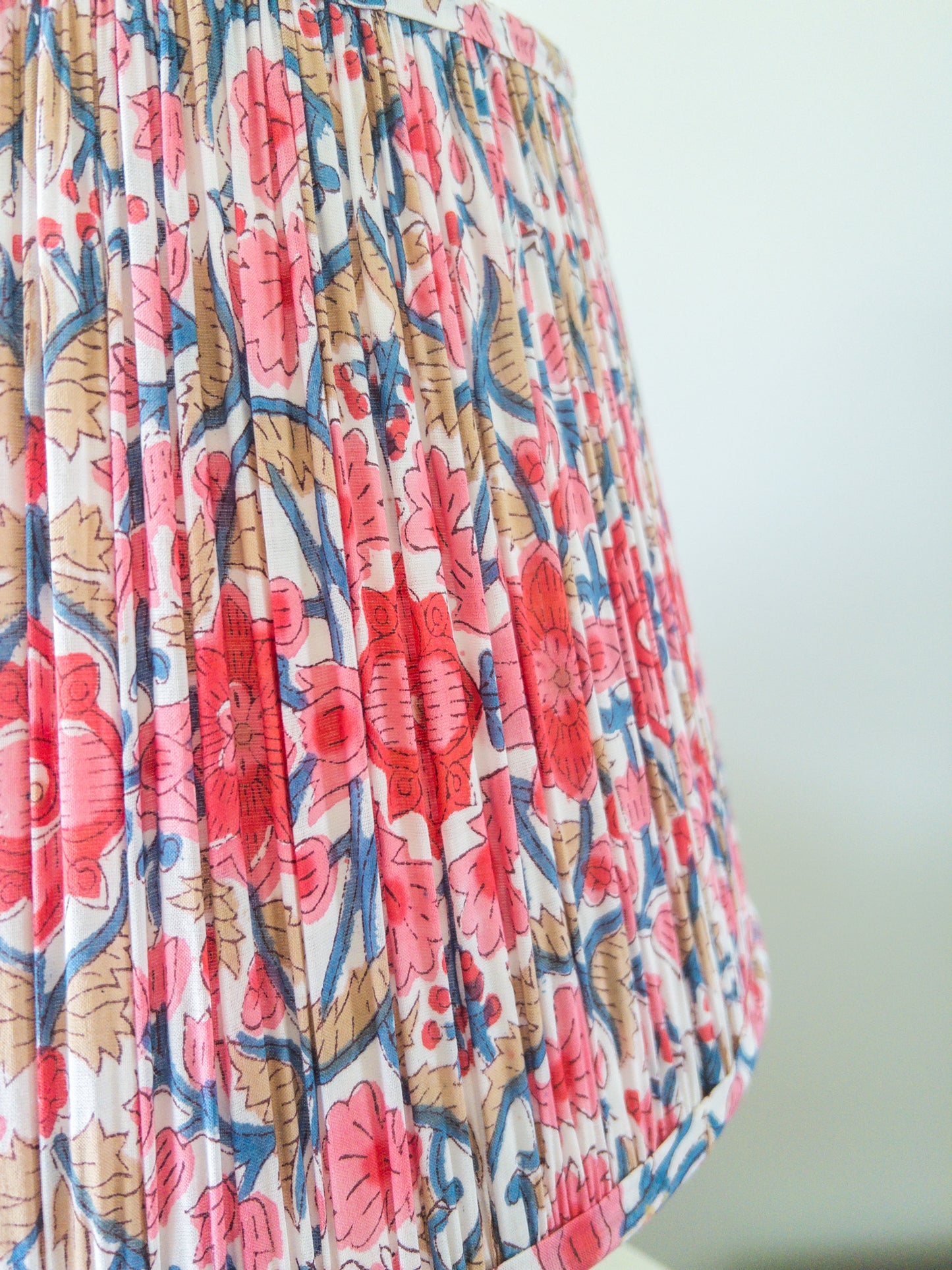 Winter Block Printed Pleated Lampshade