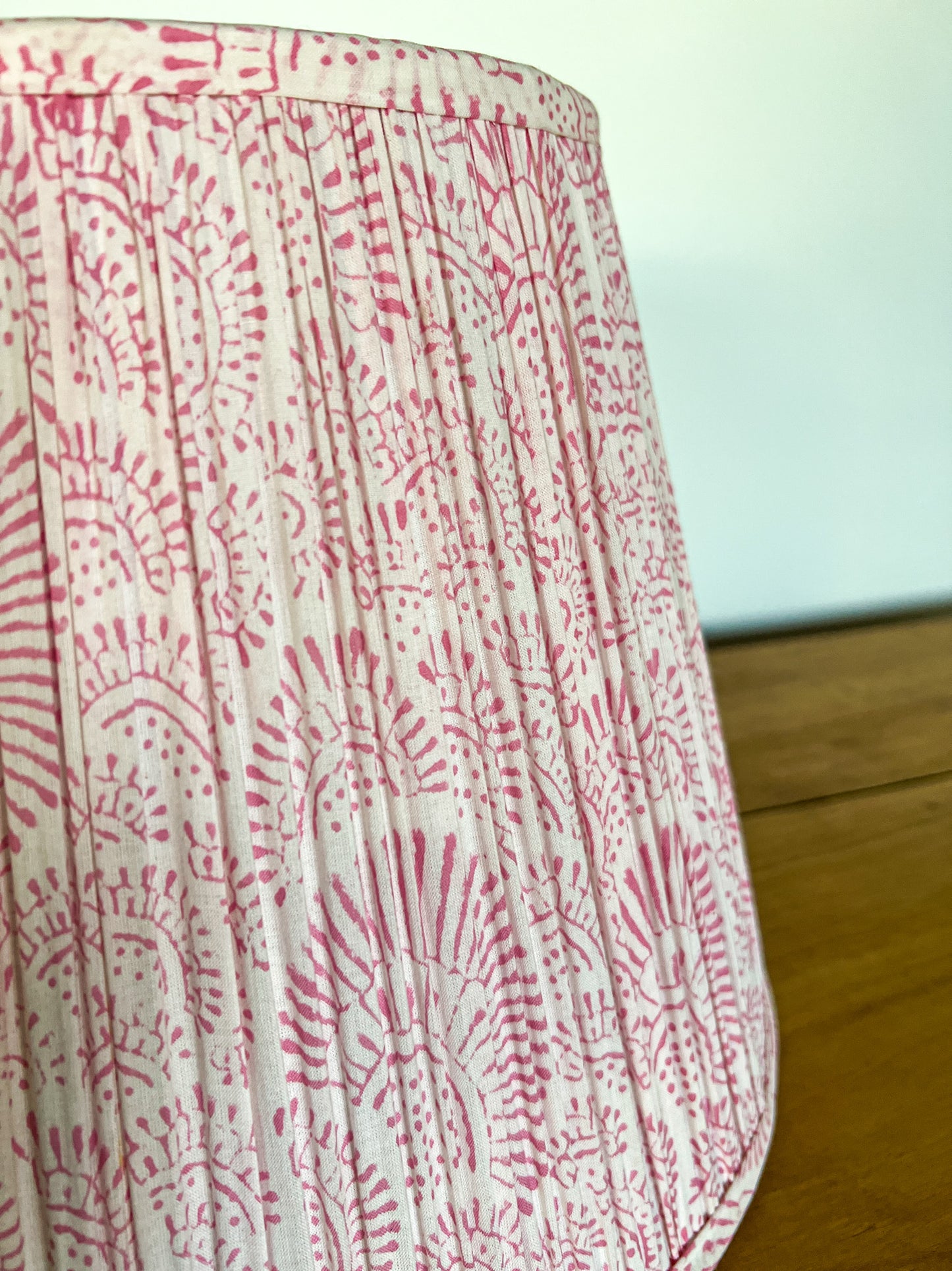 SALE Summer Block Printed Pleated Lampshade