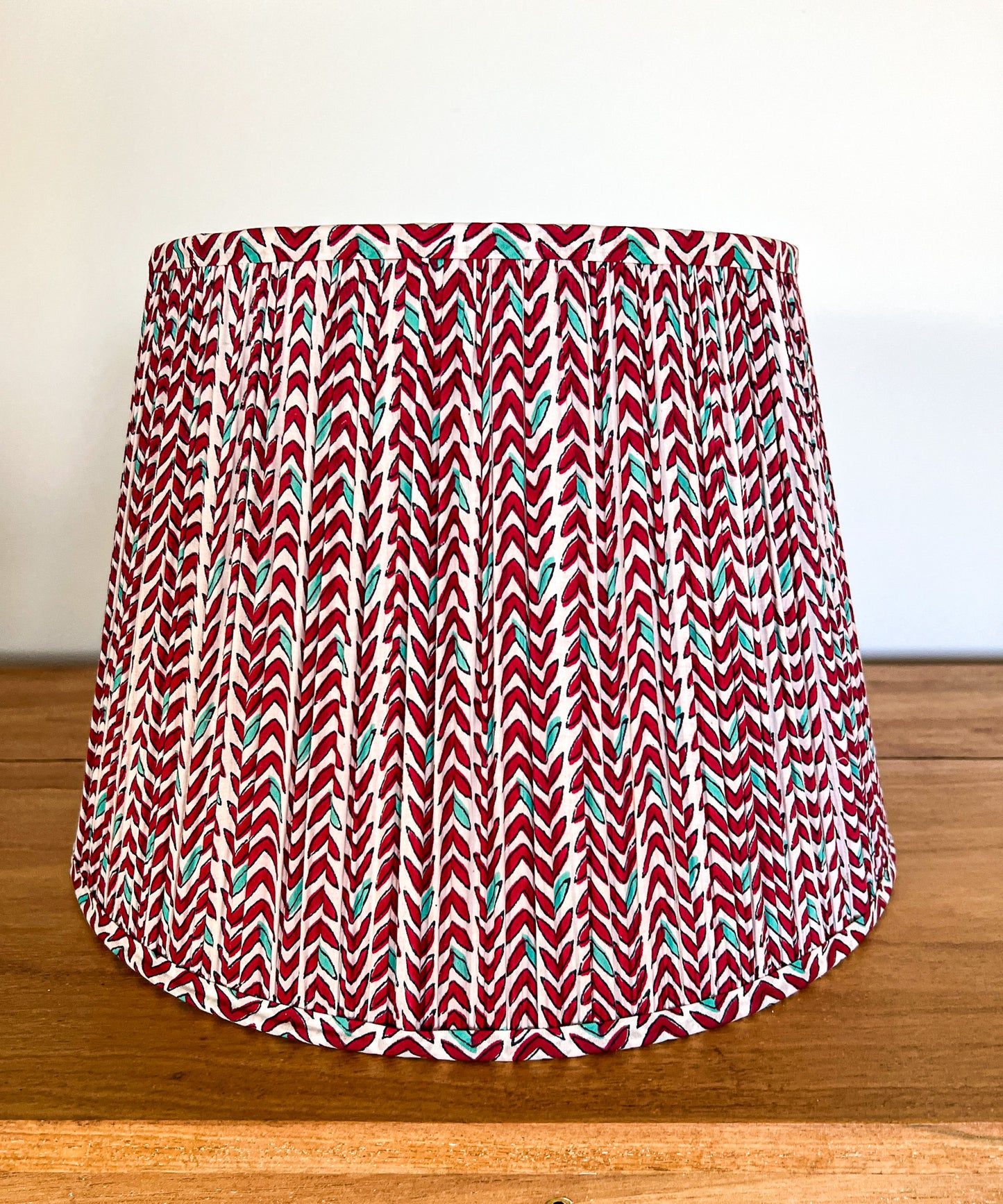 SALE Poppy Block Printed Pleated Lampshade