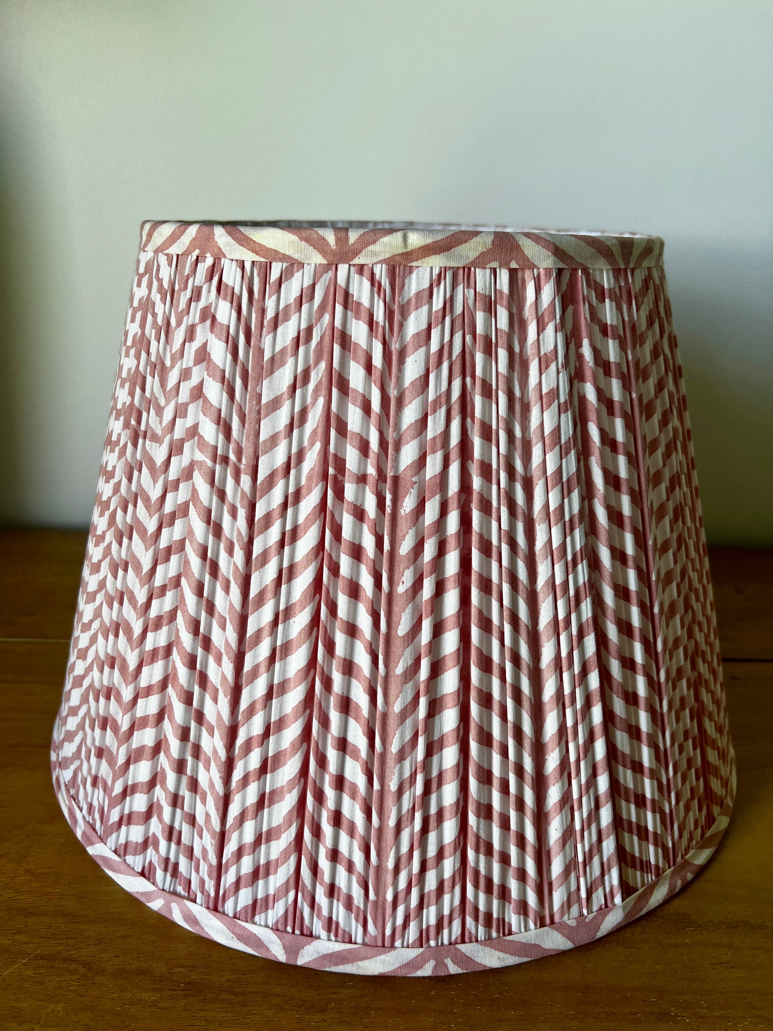 Not Perfect 6 - Phillipa Pink Block Printed Pleated Lampshade