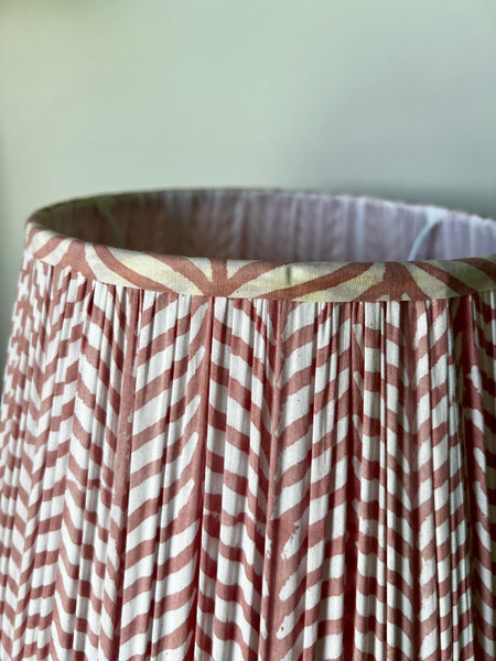 Not Perfect 6 - Phillipa Pink Block Printed Pleated Lampshade