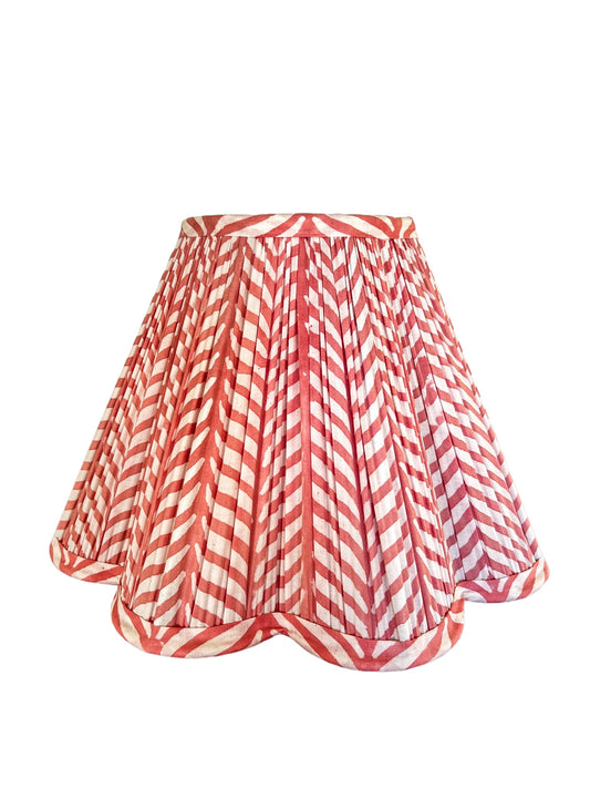 SALE Phillipa Pink Block Printed Pleated Lampshade