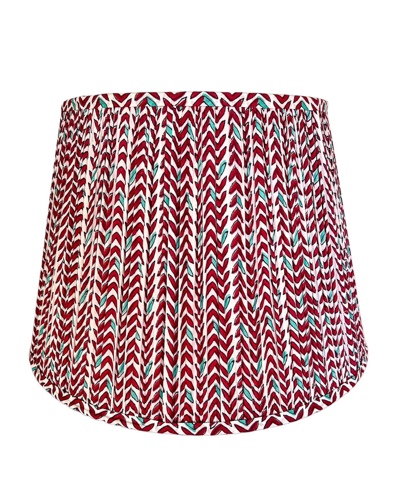 SALE Poppy Block Printed Pleated Lampshade