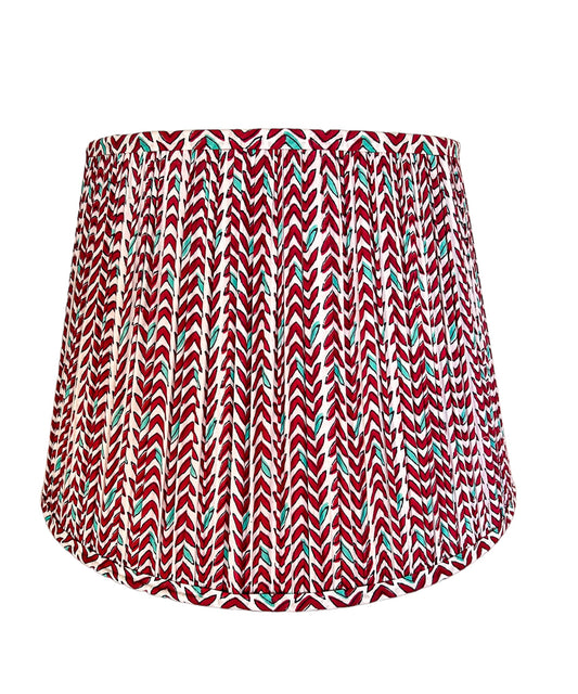 SALE Poppy Block Printed Pleated Lampshade